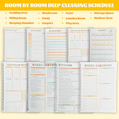 【ADHD Cleaning Planner】 A4 Size Daily Schedule & Focus Checklist Notebook for Home Office & Dorm Use Durable Cover Smooth Pages Office Stationery Essential - Plannerbook