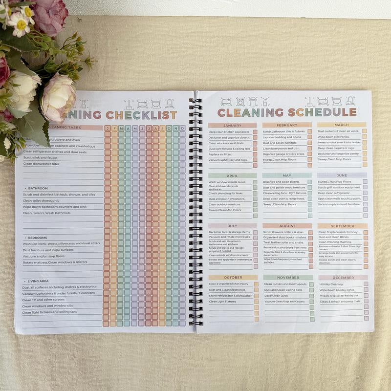 【ADHD Cleaning Planner】 A4 Size Daily Schedule & Focus Checklist Notebook for Home Office & Dorm Use Durable Cover Smooth Pages Office Stationery Essential - Plannerbook
