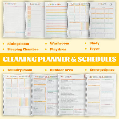 【ADHD Cleaning Planner】 A4 Size Daily Schedule & Focus Checklist Notebook for Home Office & Dorm Use Durable Cover Smooth Pages Office Stationery Essential - Plannerbook